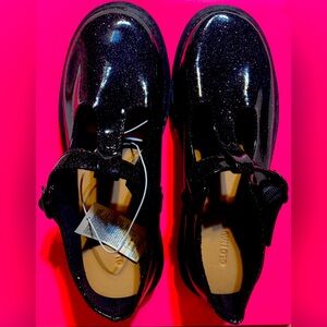 Mary Jane Black Glitter Shoes Size 3 So Cute! Brand New With Tags.